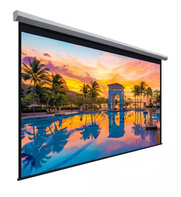 Movie Electronic Projector Screen 133 Inch With Remote Control Motorized Projection Screen 16:9 Hd 4k Indoor for Home Cinema