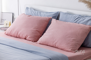 Muted <b>Plum</b> <b>Bedding</b> Set 4 PCS 100% High-Quality Washed Cotton 2 Pillow Cover Duvet Cover Bed Sheet Cover Natural Eco-Friendly - Product Image 2