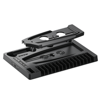 Support de refroidissement pour PS5 Slim Pro, avec chargeur double pour manettes PS5, support de rangement pour jeux et crochet pour casque, compatible avec la console PS5