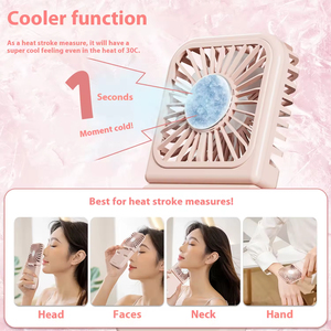 Mini ventilateur portable haute vitesse, le meilleur cadeau, avec compresse froide, pliable, à suspendre au cou, rechargeable, batterie 7000 mAh, idéal pour l'extérieur - Product Image 5