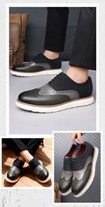 Color Genuine Leather Brogue Oxford <strong>Shoes</strong> Light White Platform Sole Lace up Formal Casual Dress <strong>Shoes</strong> for <strong>Wedding</strong> Party - Product Image 3