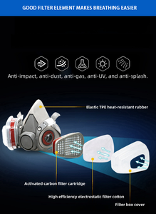 <span class=keywords><strong>MASK</strong></span> <span class=keywords><strong>SUPPLIER</strong></span> Masker <span class=keywords><strong>Gas</strong></span> Setengah Wajah Pelindung Wajah Keamanan Masker Debu dengan Filter - Product Image 4