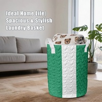 Sac de rangement matelassé à cordon personnalisé avec drapeau du Nigeria, en polyester durable, organisateur domestique pour le rangement à la maison