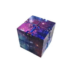 Merrycoo cubo mágico colorido para crianças, cubo mágico dobrável de plástico abs, céu estrelado, cubo infinito, brinquedos para crianças