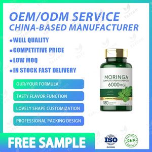 Etiqueta privada GMP Suministro de fábrica Cápsulas de hoja de moringa 120MG Proporciona energía para adultos 48 meses Vida útil - Product Image 2