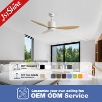 Ventilateur de plafond intelligent 1stshine avec lames ABS, télécommande, best-seller, directement de l'usine, design moderne, pour maison connectée, avec lumière LED