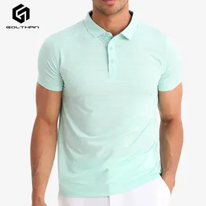 Toptan yüksek kaliteli adam erkek t-shirt & polo GÖMLEK s hızlı kuru erkek Polo gömlekler Polo GÖMLEK s düz şerit serin Golf Polo gömlek Polo GÖMLEK