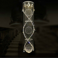 Hôtel Couloir Foyer Entrée Haut Plafond Lustre En Cristal Romantique Salon Croix Spirale Double Hélice Pendentif Lumières