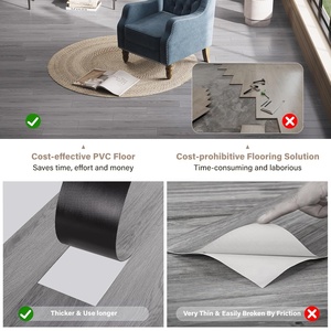 Plancher en vinyle auto-<span class=keywords><strong>adhésif</strong></span> imitation bois gris/gris ardoise <span class=keywords><strong>Carrelage</strong></span> de sol imperméable pour chambre à coucher salon cuisine - Product Image 3