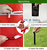Décorations de Noël LED gonflables en forme de chien teckel, 4 pieds de long, écologiques, IP44, très vendues