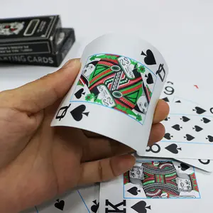 Baralho de cartas de jogo personalizado de PVC de tamanho pequeno à prova d'água com imagem frontal e traseira personalizada