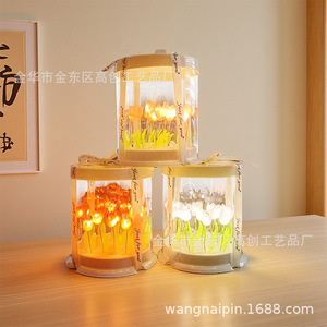 Tulip Night Light DIY Craft Kit Cake Box Shape LED Tap Control Battery Powered Creative Gift - Product Image 5