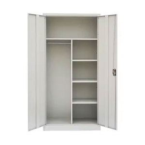 Home Modern Storage 2 Door Armário Almirah Custom Design Quarto Roupas <span class=keywords><strong>Closet</strong></span> Steel Metal <span class=keywords><strong>Wardrobe</strong></span> com Espelho - Product Image 1