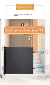 Barrière de sécurité rétractable pour chiens, idéale pour escaliers, intérieur, balcon et couloirs – Vente en gros - Product Image 3