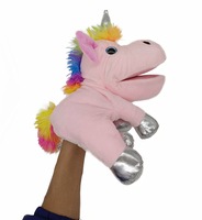 Nouvelle licorne jouets en peluche enfants créatifs interactif bouche ouverte marionnette à main mignon enfants ventriloque poupées