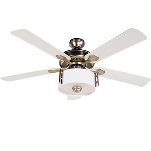 52 Inch Phong Cách Châu Âu Làm Mát Không Khí <span class=keywords><strong>Fan</strong></span> Hâm Mộ Trang Trí Ánh Sáng Duy Nhất Trắng Quạt Trần Với 5 MDF Lưỡi, bao Gồm Kéo Kiểm Soát Chuỗi - Product Image 1