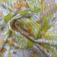 Tissu Jacquard Mousseline 100% Polyester Haute Qualité 80gsm Motif Jardin Tissé Imprimé Marguerites Romantique pour Vêtements et Rideaux Voilages