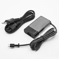 Pengisi daya Laptop 20V 3,25 A 65W, adaptor daya Tipe C untuk HP Laptop pengisi daya Cepat Oval USB C kawat kepang kabel pengisi daya DC