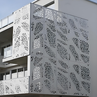 Panneau mural perforé en aluminium découpé au laser, design de façade moderne, décoration extérieure, mur-rideau en aluminium