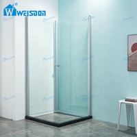 Weisdon Cabine de douche à cadre chromé de haute qualité Salle de douche en verre trempé en alliage d'aluminium