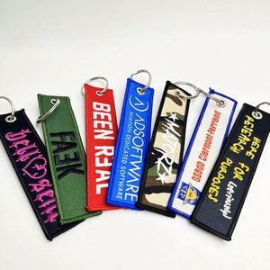 Custom Woven Fabric Embroidery Keychain Jet Tags <b>Key</b> Tag Customizable Accessories - Product Image 4