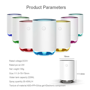 Nuevo mini noche luz humidificador de la superficie del escritorio usb recargable portátil humidificador purificador del <span class=keywords><strong>aire</strong></span> del coche humidificador - Product Image 4