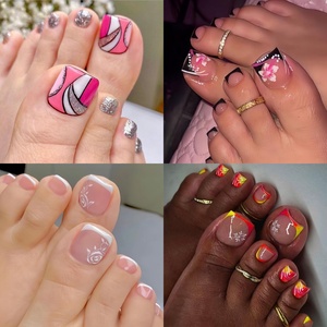 <span class=keywords><strong>Uñas</strong></span> Acrílicas Hechas a Mano para los Pies, de Alta Calidad, en <span class=keywords><strong>Blanco</strong></span> y Negro, Diseño de Cobertura Completa <span class=keywords><strong>con</strong></span> Pegamento, Forma Cuadrada Corta, Venta al Por Mayor - Product Image 3