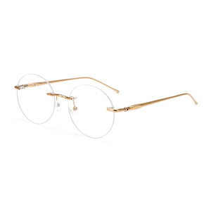 Vente en gros de lunettes optiques sans monture flexibles pour hommes et femmes d'affaires montures de lunettes rondes exquises sans monture - Product Image 2