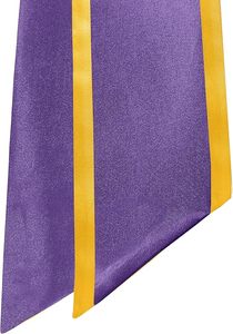 Estola <span class=keywords><strong>de</strong></span> Honor <span class=keywords><strong>de</strong></span> graduación morada unisex para adultos extremo clásico con adorno dorado <span class=keywords><strong>de</strong></span> 72 "<span class=keywords><strong>de</strong></span> largo - Product Image 5