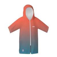 Vente en gros d'enfants gaufrés 100% microfibre serviette personnalisée zippée Surf serviette de bain Poncho manteau à langer pour les enfants