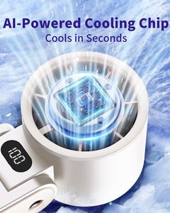 พัดลมมือถือแบบพกพา 3600 มิลลิแอมป์ พร้อมหน้าจอ LED ปรับความเร็วได้ 199 ระดับ พับเก็บได้ ชาร์จไฟได้ - Product Image 4