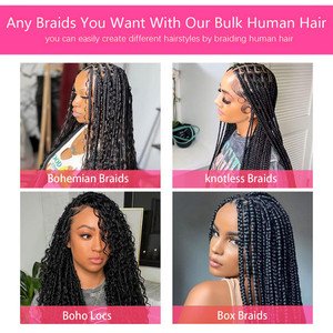 Wholesale Vendors' 100% Virgin Human Hair <strong>Extensions</strong> Cuticle Aligned <strong>Deep</strong> <strong>Wave</strong> Bulk Hair for Braiding Tape-In Style - Product Image 4