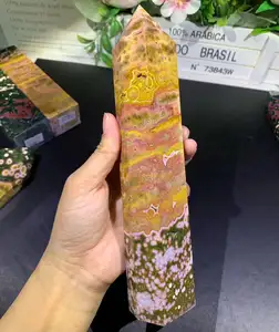 Kindfull Nature Crystal High Quality Ocean Jasper Tower Pretty OJ Tower Healing Stone Fengshui Crystal Tower For Sale