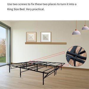 Cadre <span class=keywords><strong>de</strong></span> lit en tube <span class=keywords><strong>de</strong></span> fer en métal <span class=keywords><strong>de</strong></span> taille King Size réglable moderne en acier gain <span class=keywords><strong>de</strong></span> place meubles <span class=keywords><strong>de</strong></span> chambre à coucher Double reine salon - Product Image 5