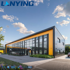 Kết cấu thép tiền chế văn phòng thương mại hiện đại xây dựng kiến trúc tường kính cho doanh nghiệp sử dụng - Product Image 2