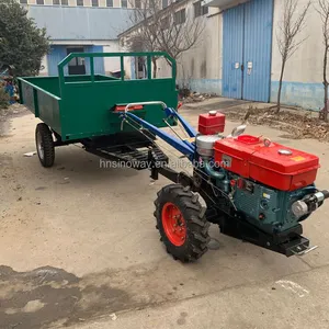 Mini trator de caminhada agrícola, cultivadores diesel manual com 2 3 toneladas trator reboque