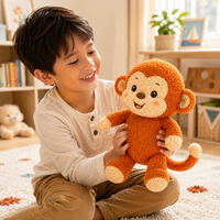Peluche de Mono con Logotipo Personalizado, Adorable Muñeco de Peluche de Mono de Dibujos Animados, Cojín Súper Suave, Regalo para Niños