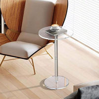 Table basse moderne de luxe pliable et personnalisable en acrylique transparent doré pour salon
