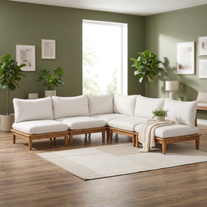 Minimalist Custom Color <b>Outdoor</b> <b>Sofa</b> Set with White Waterproof Cushions Garden Corner Seating for Patio - Product Image 3