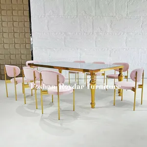 이벤트 렌탈 디자인 공장 제조 스테인레스 스틸 테이블과 의자 세트
