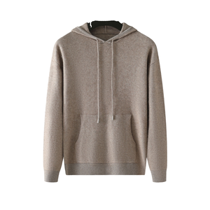 Men's 100% Merino Wool <b>Hoodie</b> Large Size Casual Autumn Winter Sweatshirt Ready-to-Wear Long Sleeved Knitted Top Breathable - Product Image 1