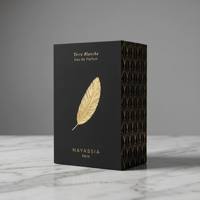 Boîte à parfum de luxe personnalisée noire mate avec logo plume en feuille d'or, emballage haut de gamme pour parfum, coffret cadeau avec insert en EVA