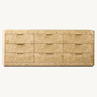Meuble de rangement moderne de style américain en bois de ronce, 5 à 9 tiroirs, brun et noir, salon, design rétro, rectangulaire, bois brillant