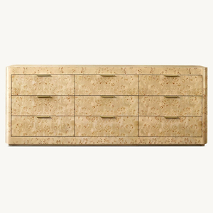 Modern American Style Burl Furniture 5-9drawer <strong>Cabinet</strong> Brown and <strong>Black</strong> Living Room Retro Design Rectangle Shiny Wooden - Product Image 6