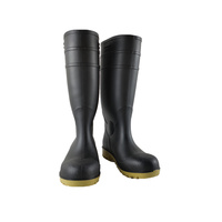 Bottes de chasse noires pour hommes Welly, bottes imperméables, chaussures hautes avec embout en acier