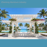 Pérgola Inteligente Integrada de Aluminio con Techo de Láminas y Control Zigbee para Automatización de Exteriores