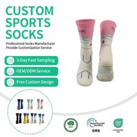 Chaussettes de sport en tricot respirant avec fond en tissu éponge épaissi, imprimées numériquement, antidérapantes, logo personnalisé, chaussettes de sport