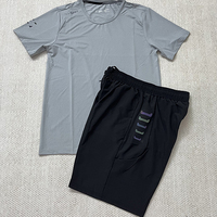 Ensemble de course 2 pièces pour homme : T-shirt à séchage rapide et short athlétique réfléchissant – Survêtement d'entraînement respirant et léger