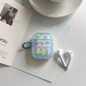 <span class=keywords><strong>Funda</strong></span> protectora de TPU suave con diseño de pato y cisne 3D Y2K para AirPods Pro 2 3, con llavero de encanto oceánico, venta al por mayor - Product Image 2