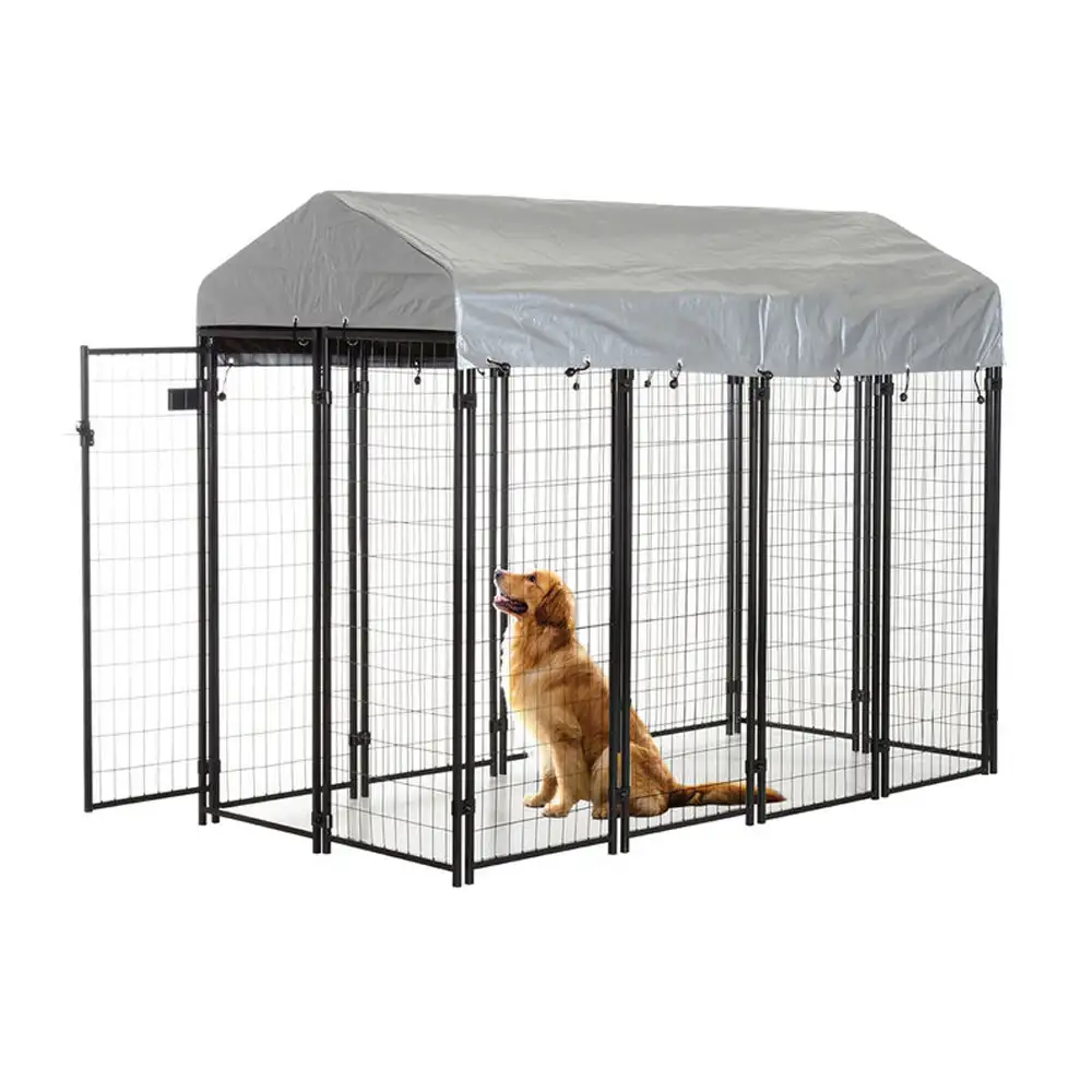 Outdoor Large Heavy Duty Welded Wire Mesh Dog Cage Kennel For Farm